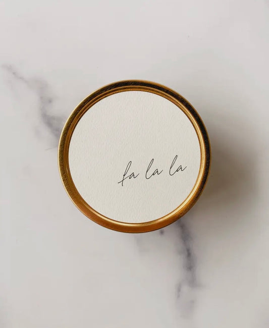 “Fa la la” Amber + Cardamom Candle Tin