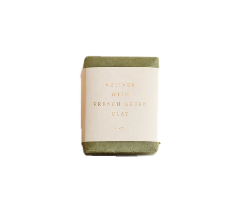 VETIVER WITH FRENCH GREEN CLAY BAR SOAP  Saipua