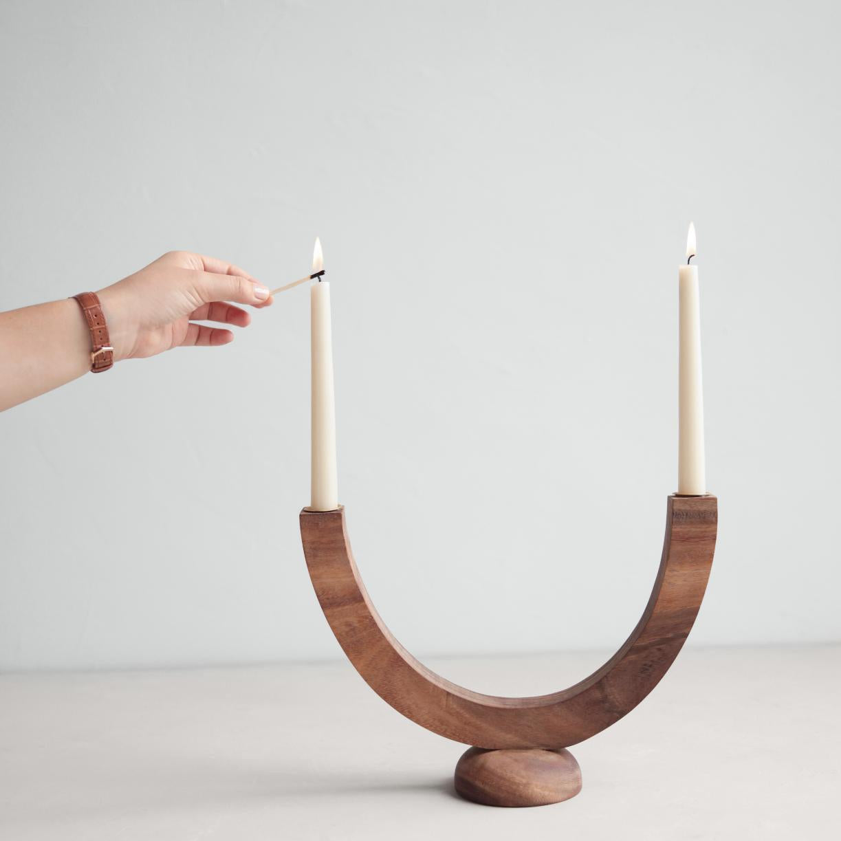 MOONLIGHT WALNUT CANDELABRA