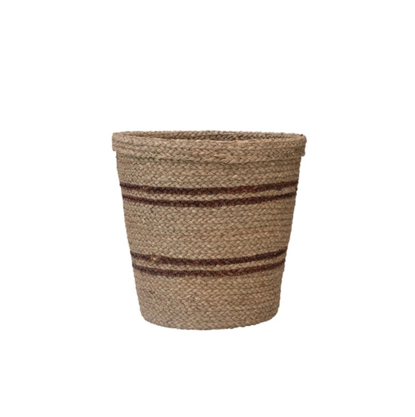 HANDWOVEN STRIPED SEAGRASS BASKET