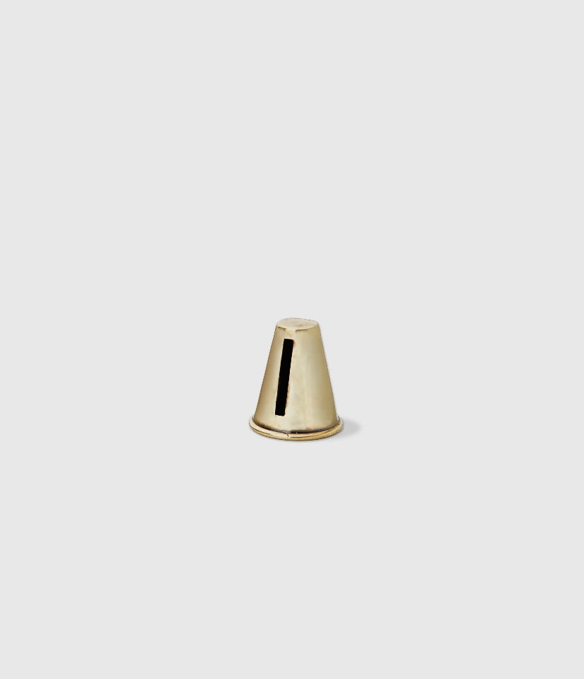 Small metallic cone-shaped taper sharpener.