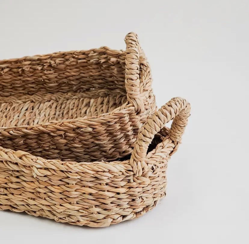 Closeup of baskets showing detail and texture.