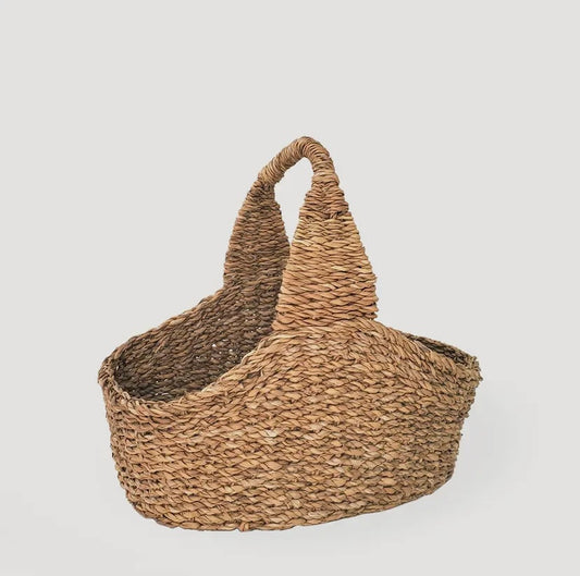 Woven seagrass garden basket.