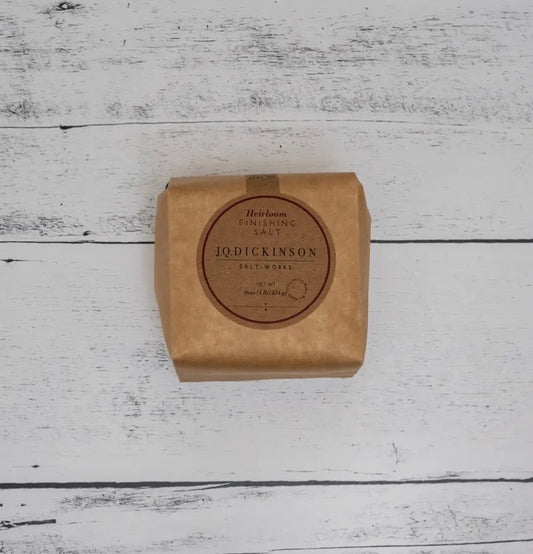 J. D. Dickinson finishing salt in kraft paper packaging.