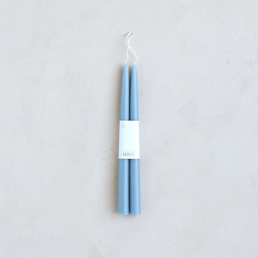 Heron blue hand dipped tapers