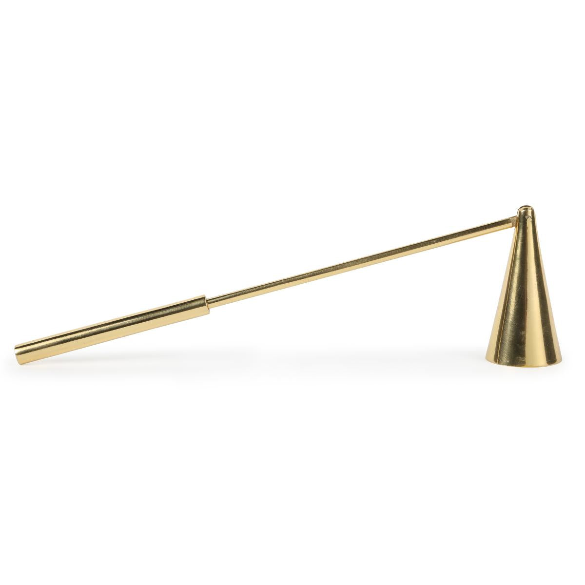 Gold candle snuffer on a white background