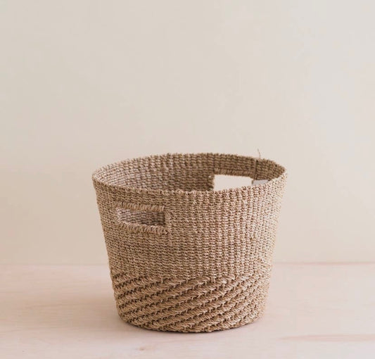 NATURAL TAN TAPERED BASKET