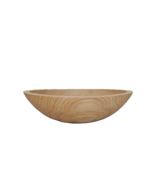 Red Oak bowl on a white background with excellent grain.