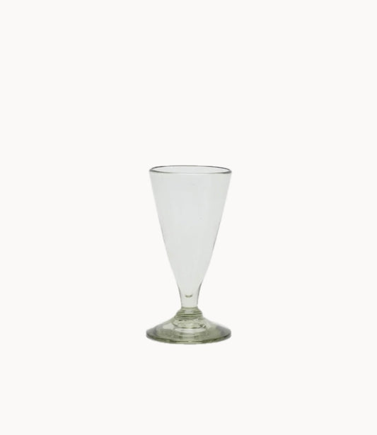 Close-up of 4 oz vintage-style bubbly glass showing subtle variations.