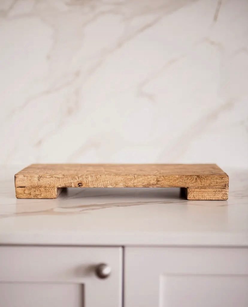 Elm wood riser crafted using vintage wood.