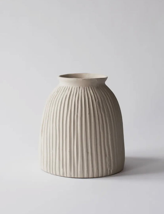 Veneto Vase - Paper MachÃ© Fluted Decor
