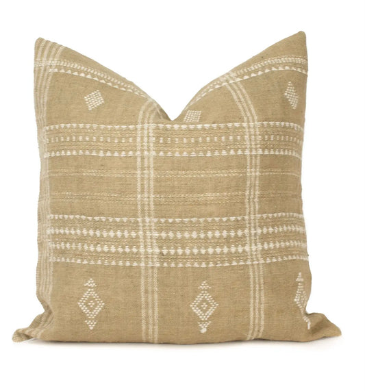 Indian Wool Pillow Cover Wheat