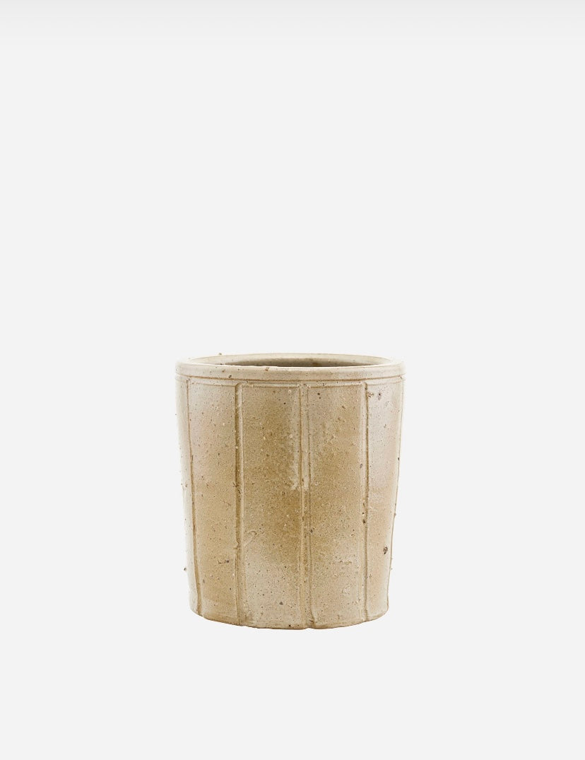 RUSTIC EARTHEN CROCK, LARGE