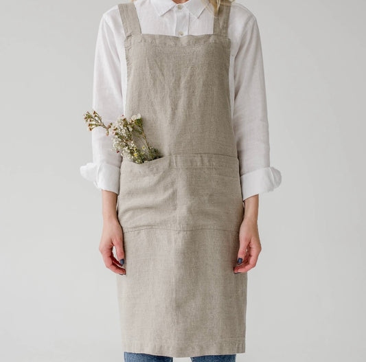 NATURAL LINEN APRON